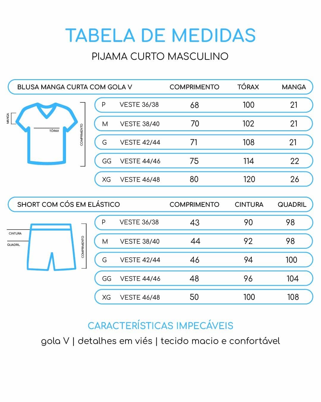 Pijama Masculino Curto - Preto — imagem 3