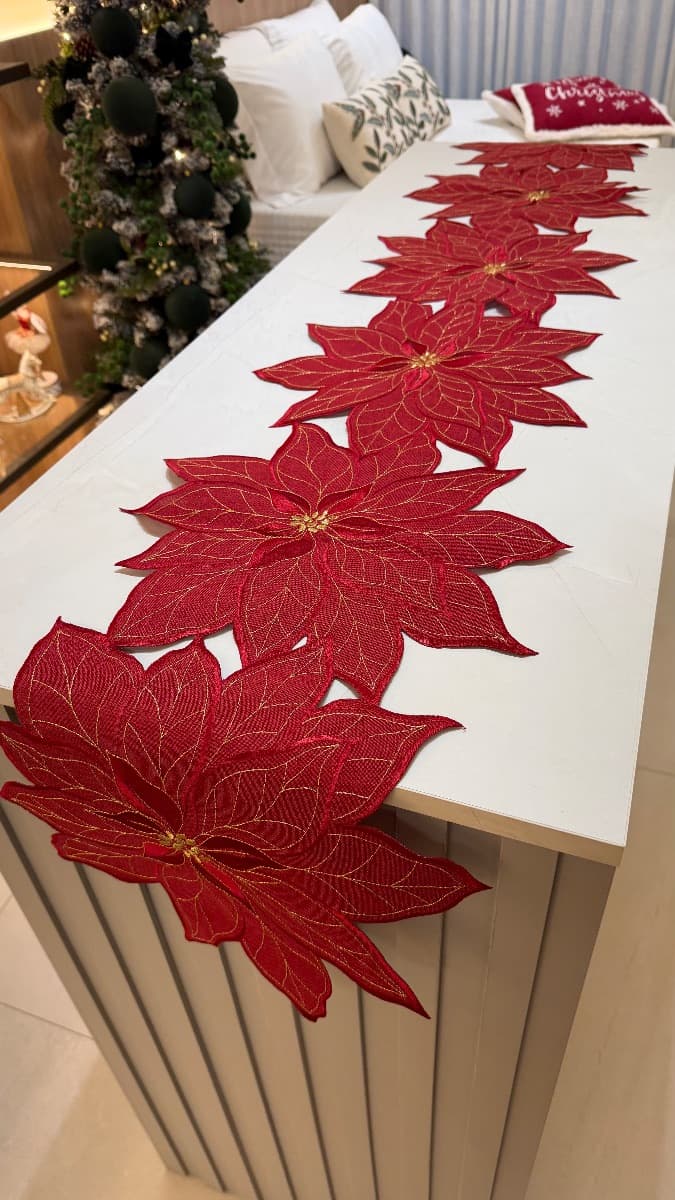 Caminho de Mesa Natalino - Flor de Natal — imagem 2
