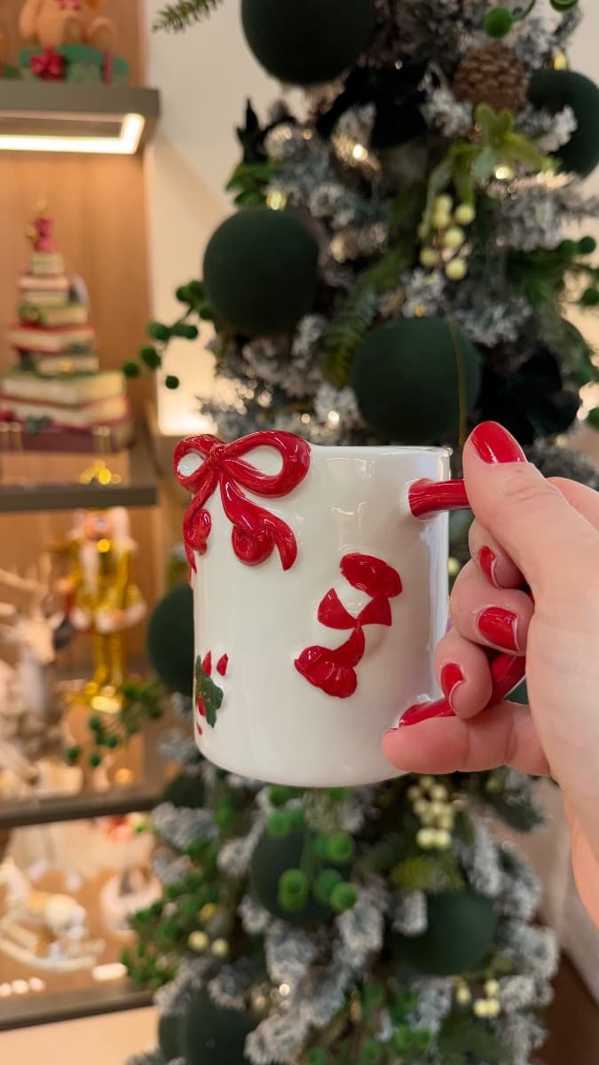 Caneca Natalina com Laço em Relevo — imagem 2