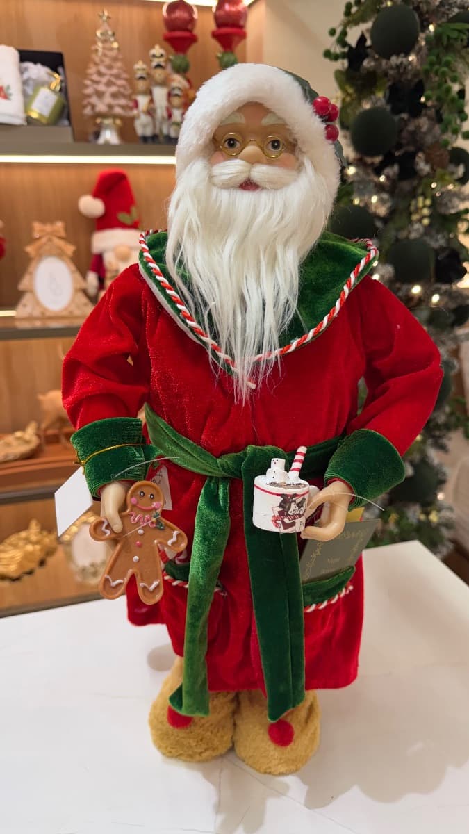 Papai Noel Decorativo com Detalhes Natalinos – 48 cm