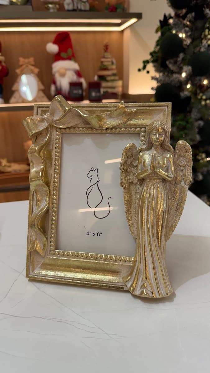 Porta-Retrato Decorativo com Anjo Dourado - 22,2cm — imagem 2