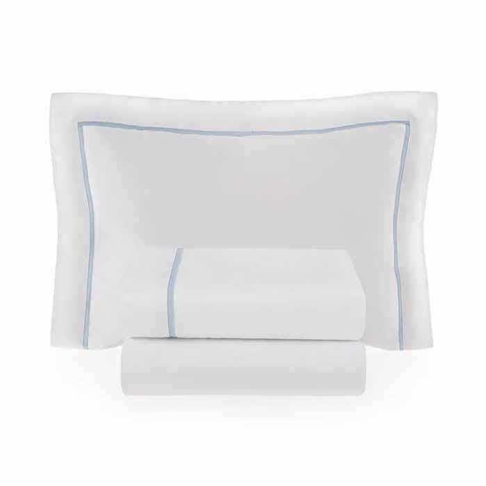 Jogo de berço Trussardi 100% Algodão Egípcio Branco/Soft Blue