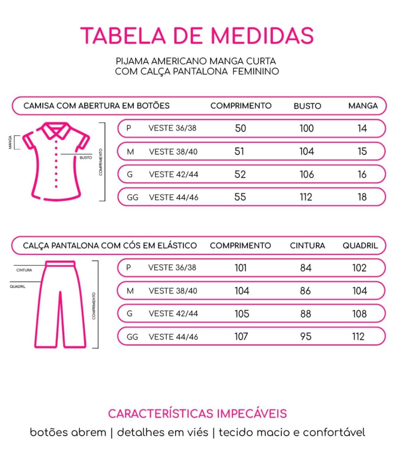 Pijama Americano Pantalona - Bege — imagem 7
