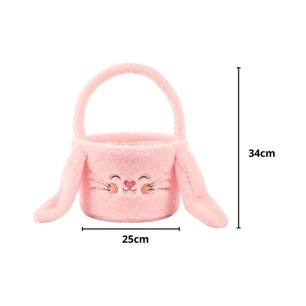 Cesta de Páscoa em Fleece Coelhinho Rosa – 34cm — imagem 3