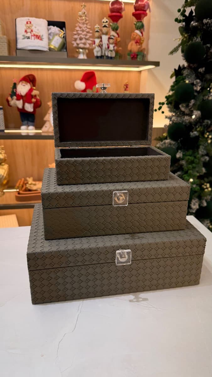 Kit de Caixas Decorativas Retangulares em MDF – Cinza — imagem 3