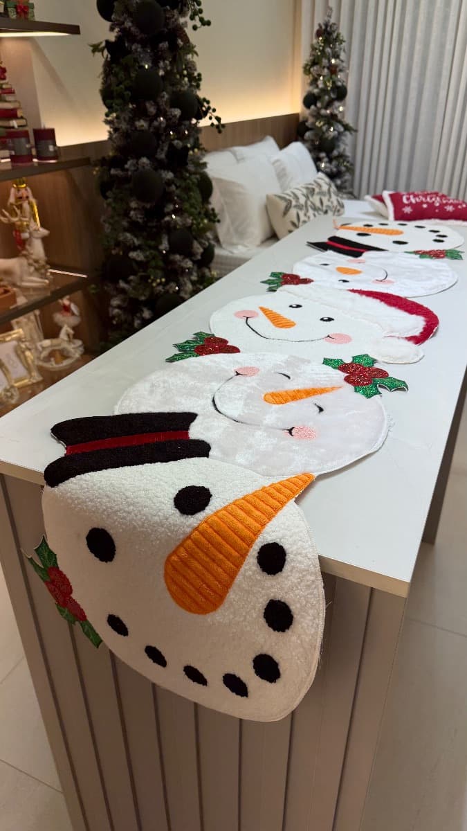 Caminho de Mesa Natalino - Boneco de Neve  — imagem 3