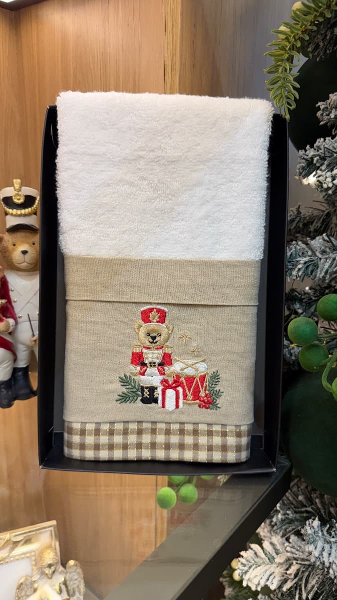 Toalha de Lavabo Linho Urso Banda 
