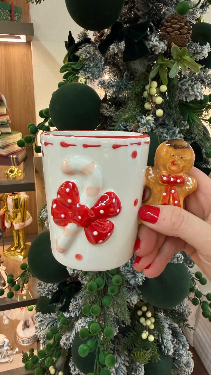 Caneca Natalina Gingerbread com Laço – 275 ml — imagem 2