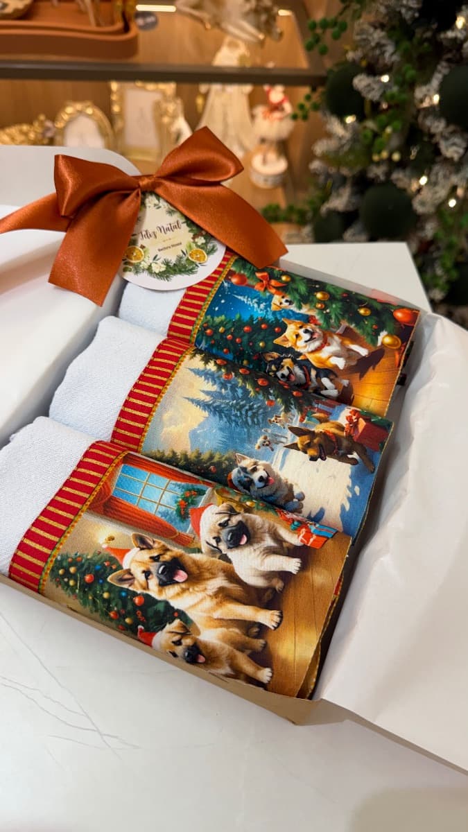 Panos de Prato – Fofura de Natal | Kit com 3 Peças