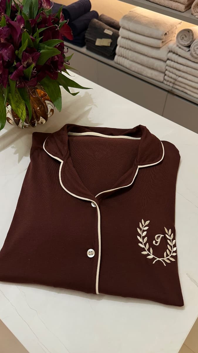 Pijama Americano Curto - Bordô — imagem 2