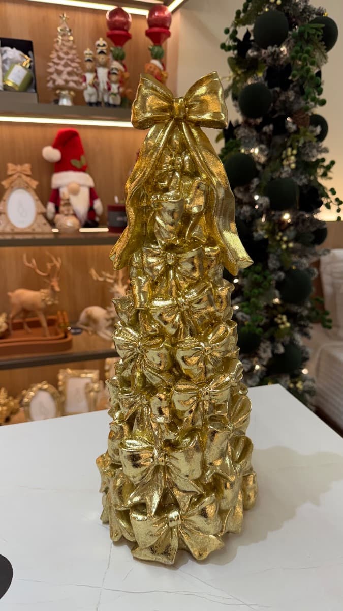 Árvore de Natal com Laços Ouro – 41,8 cm — imagem 2