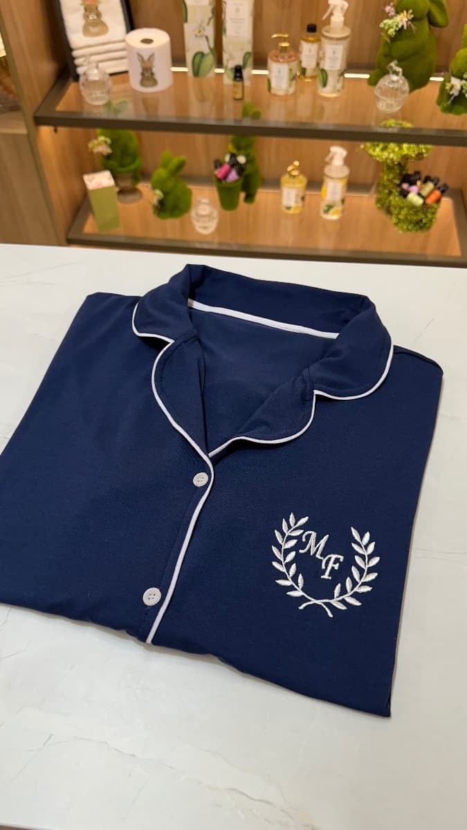 Pijama Americano Curto - Azul Marinho — imagem 2