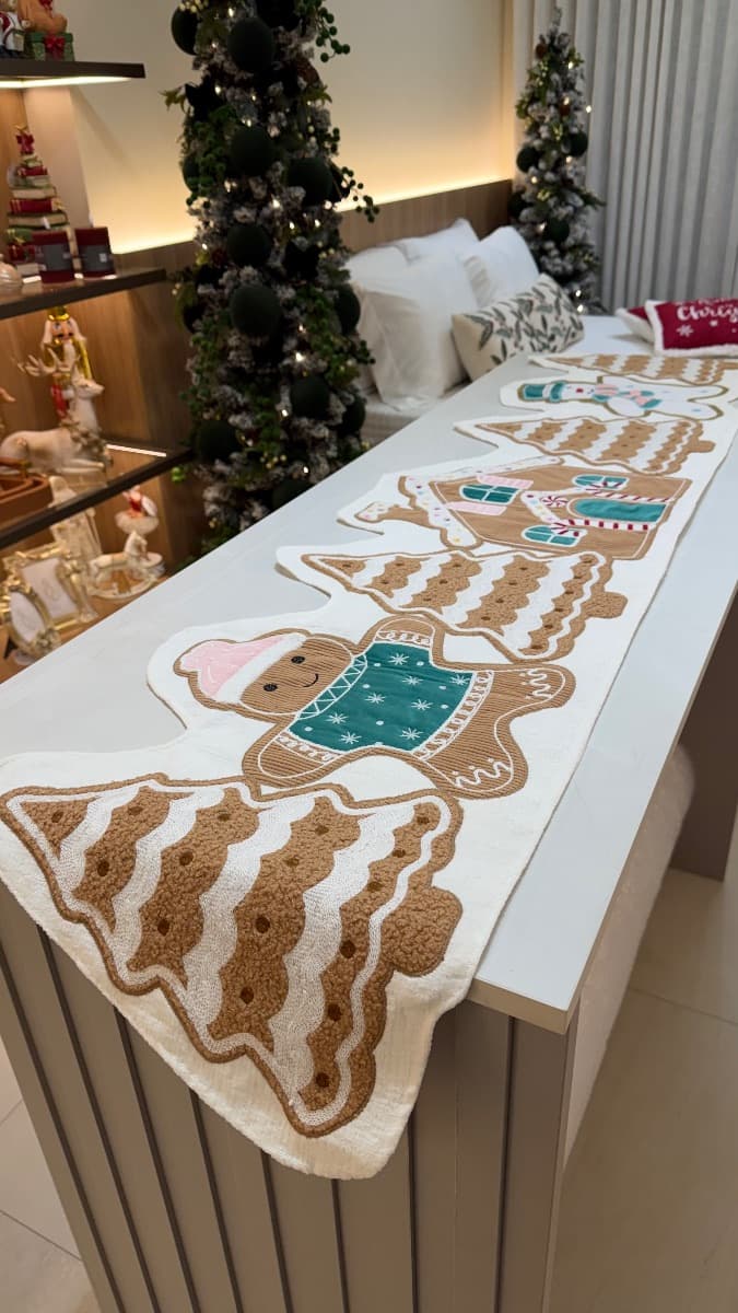 Caminho de Mesa Natalino - Gingerbread 