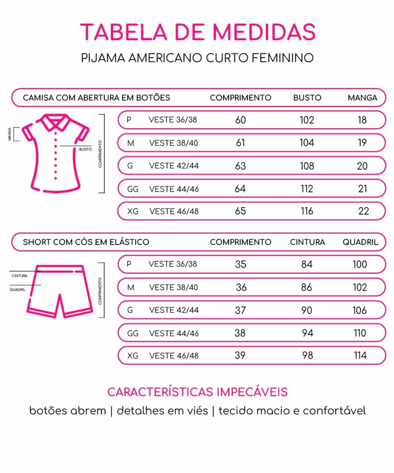 Pijama Americano Curto -  Preto Viés Bege — imagem 3