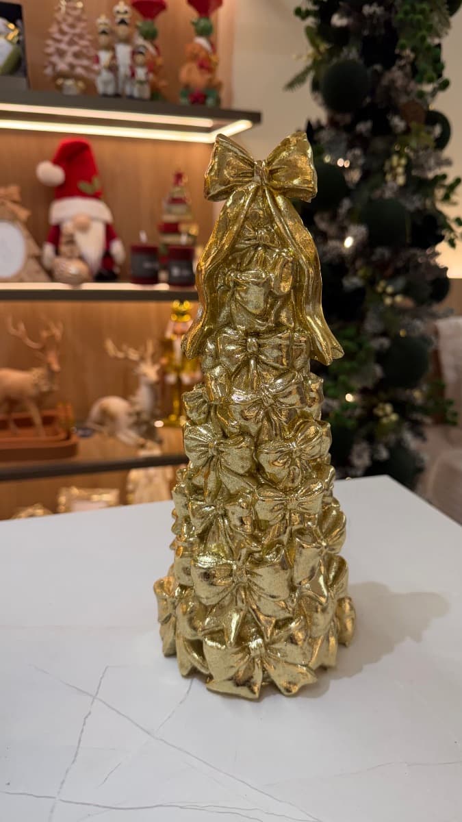 Árvore de Natal com Laços Ouro – 28,5 cm — imagem 2