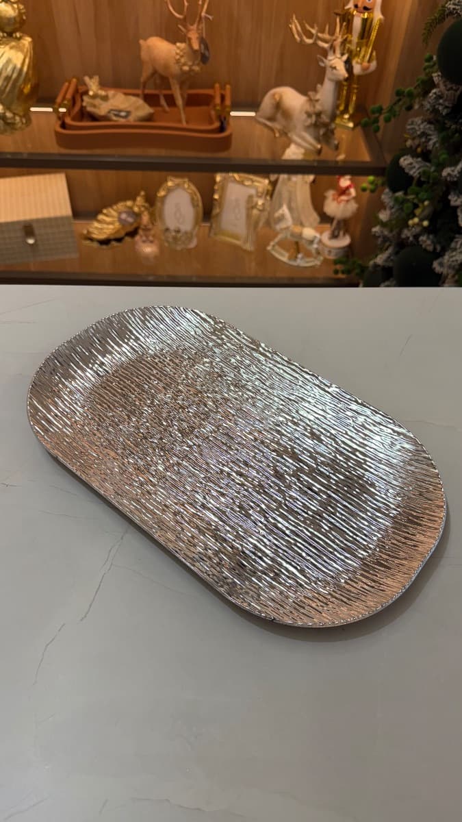 Bandeja Decorativa Prata  – 35 x 20 cm