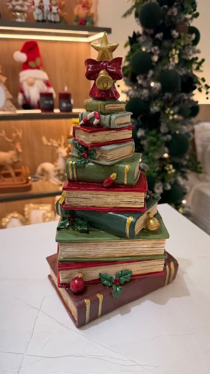 Árvore de Natal Decorativa de Livros – 32,5 cm — imagem 2