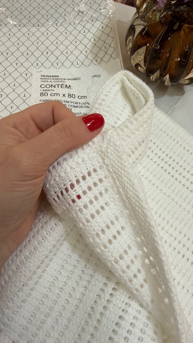 Manta Baby 100% Algodão Biberon Branca  — imagem 3