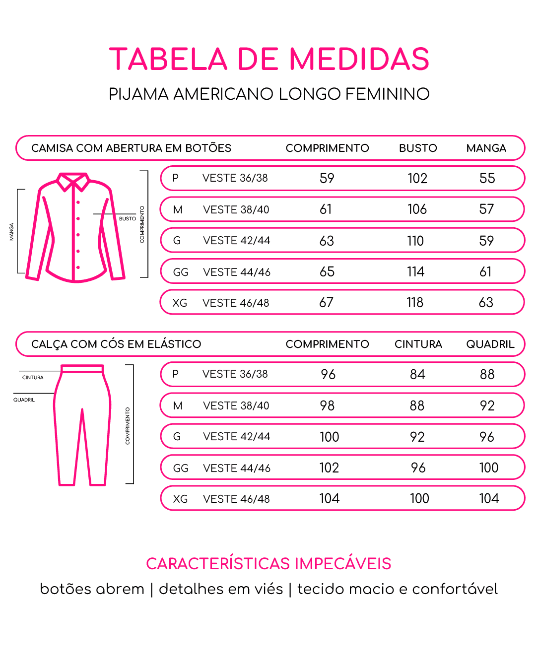 Pijama Americano Longo - Mescla — imagem 3