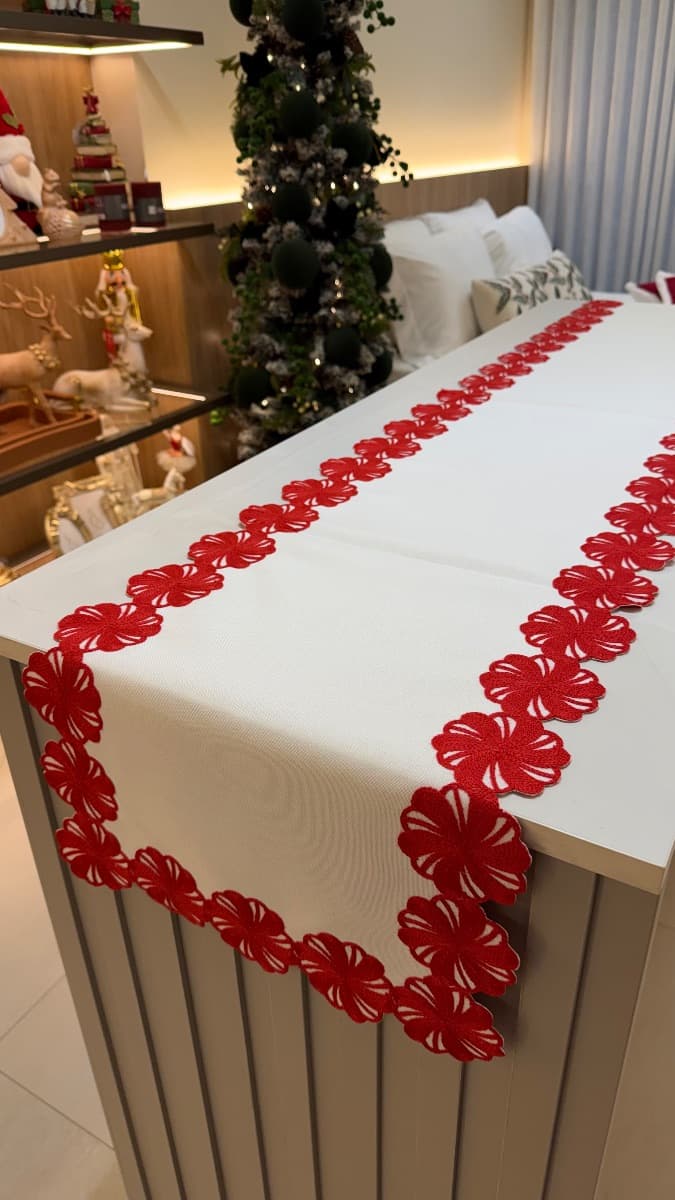 Caminho de Mesa - Candy Natalino Vermelho  — imagem 3