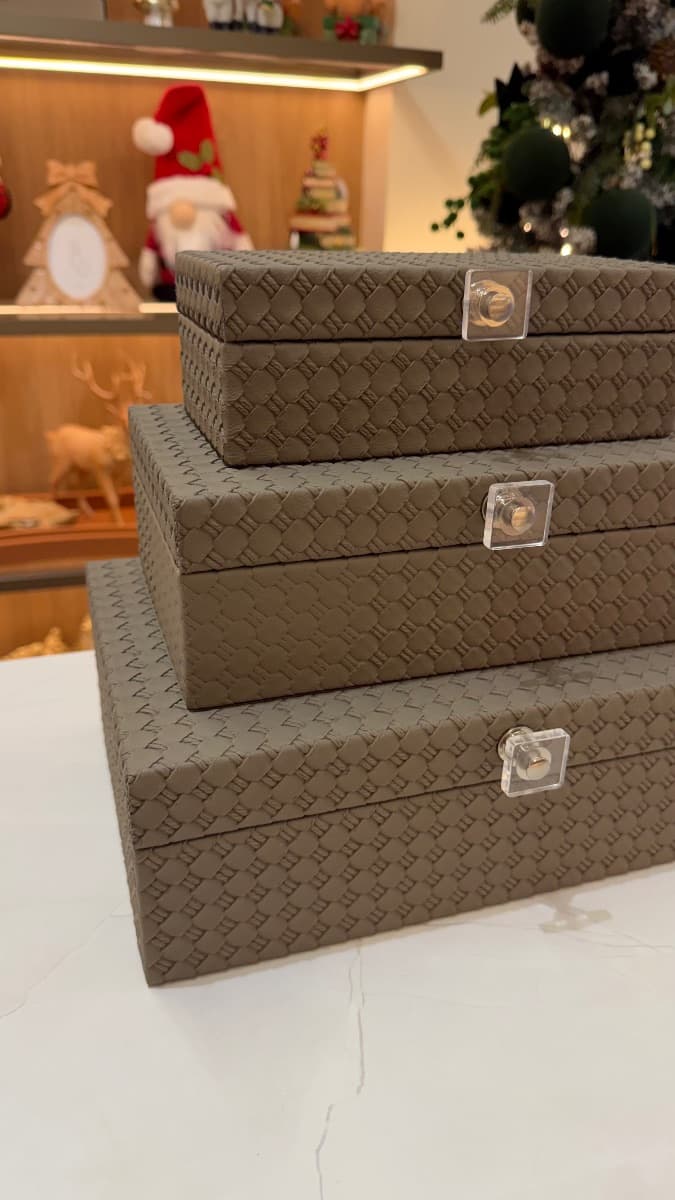 Kit de Caixas Decorativas Retangulares em MDF – Cinza — imagem 2