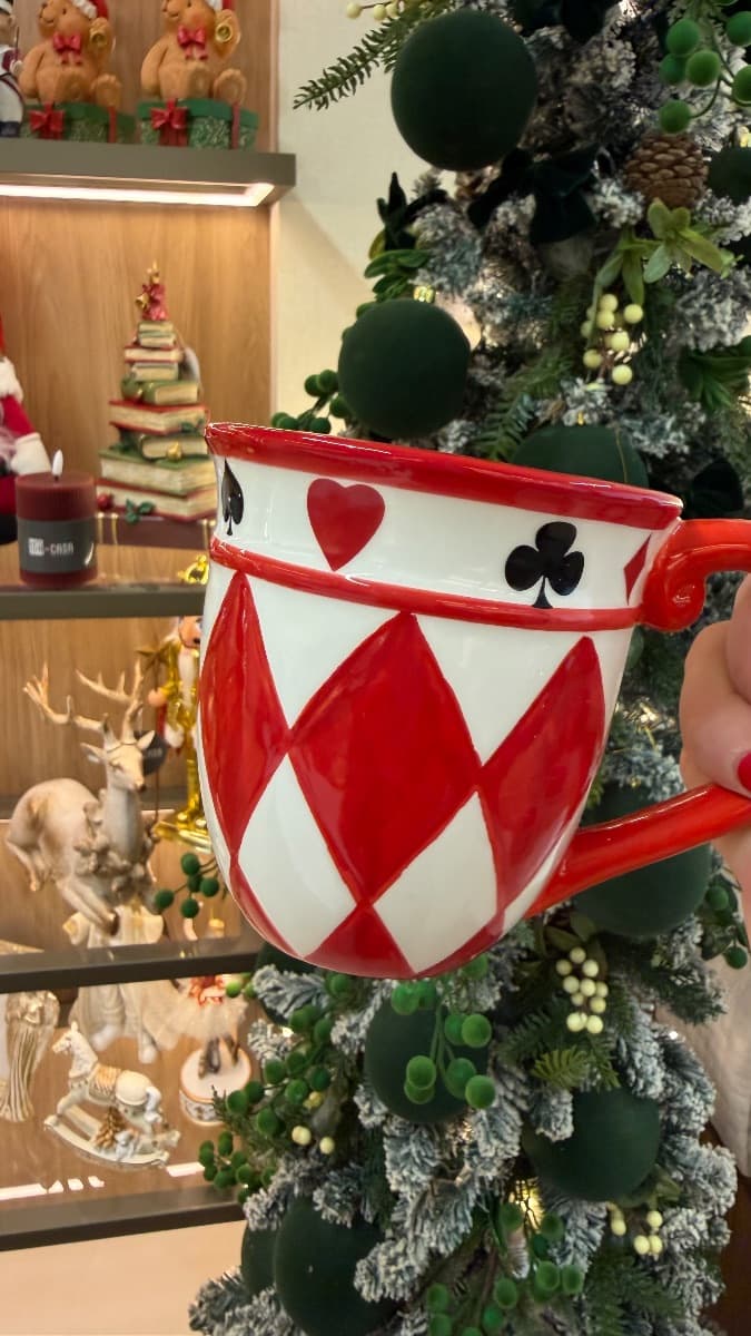 Caneca Natalina Estilo Cartas de Baralho — imagem 2