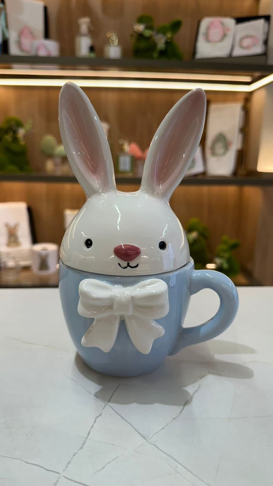 Caneca com Tampa em Cerâmica Orelhinhas de Coelho – 16cm — imagem 2