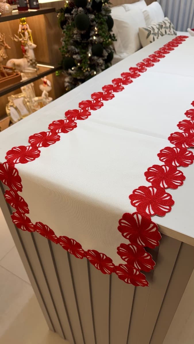 Caminho de Mesa - Candy Natalino Vermelho 