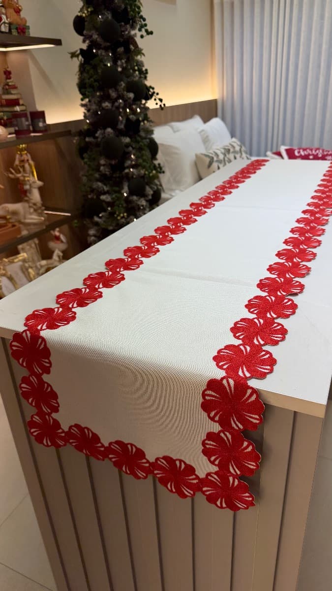 Caminho de Mesa - Candy Natalino Vermelho  — imagem 2