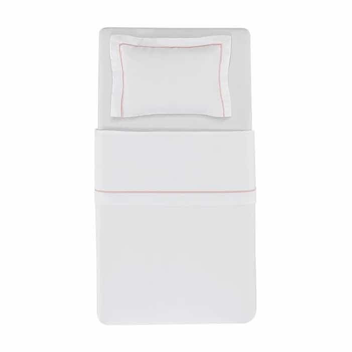 Jogo de berço Trussardi 100% Algodão Egípcio Branco/Rosa — imagem 2