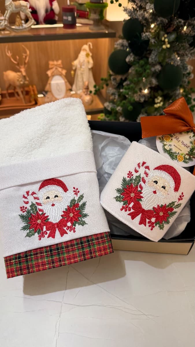 Kit Lavabo Linho Papai Noel — imagem 2
