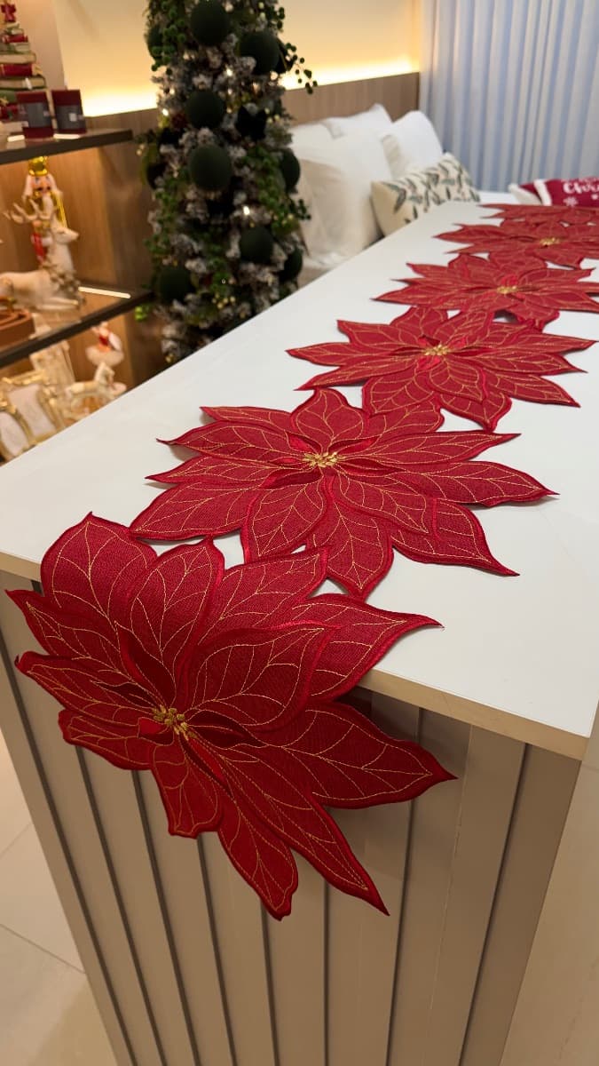 Caminho de Mesa Natalino - Flor de Natal — imagem 3