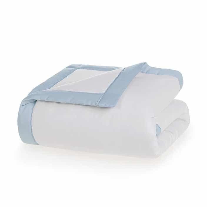 Edredom Trussardi 100% Algodão Egípcio Branco/Soft Blue