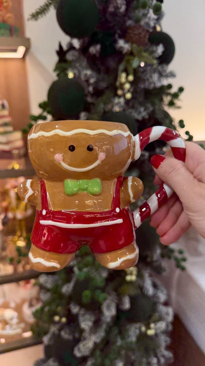 Caneca Gingerbread Natalina – 380 ml