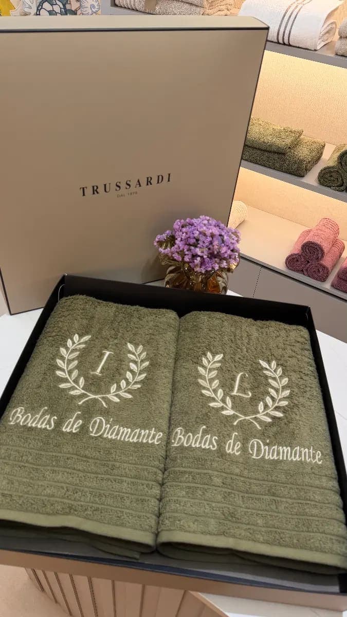 Jogo de Toalhas Trussardi Oliva – Bodas de Diamante