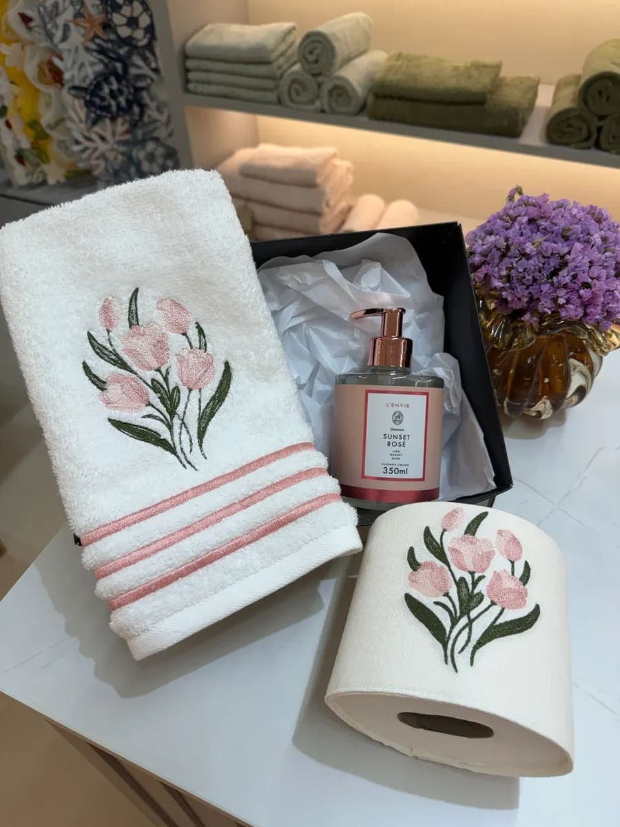 Kit Presente Lavabo Tulipas