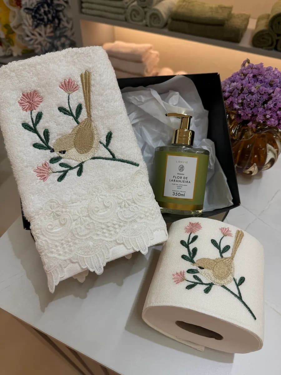 Kit Presente Lavabo Passarinho 