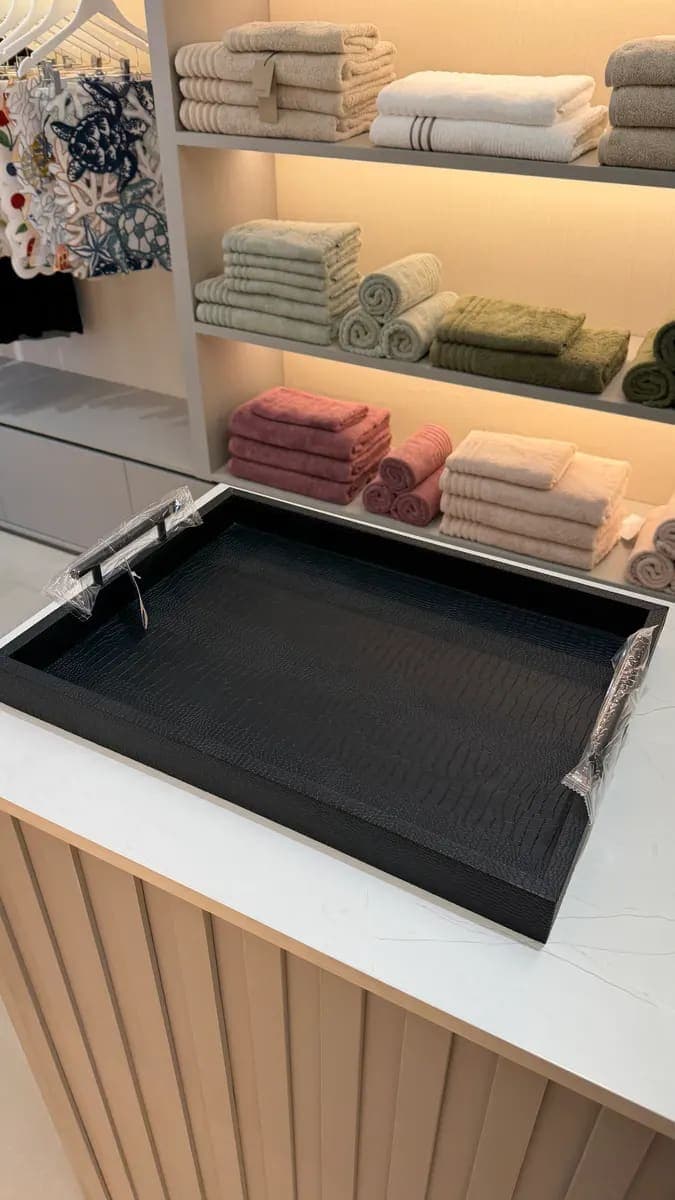 Bandeja Decorativa Preta – 37x 26,5 x 7,5 cm