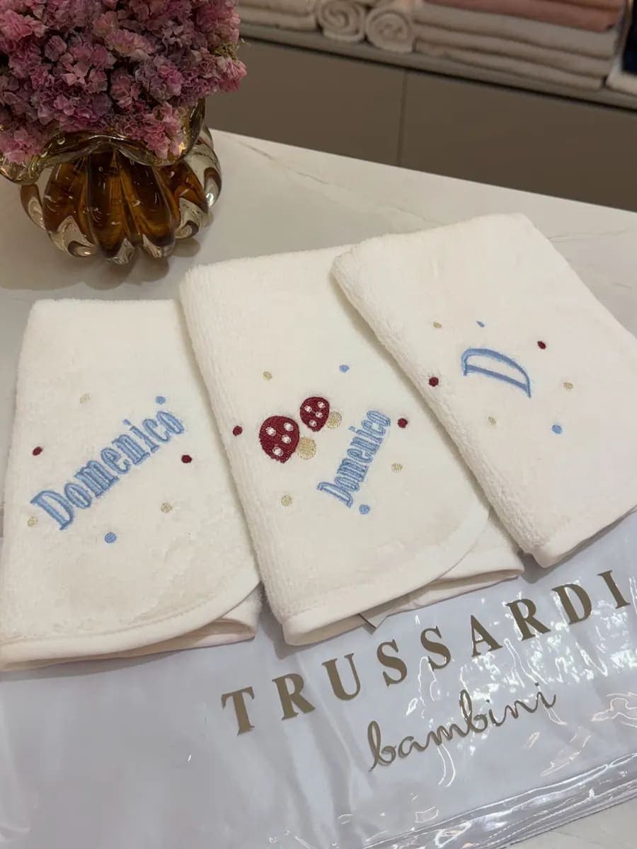 Jogo 3 Peças Fralda de boca Personalizado - Trussardi Bambini
