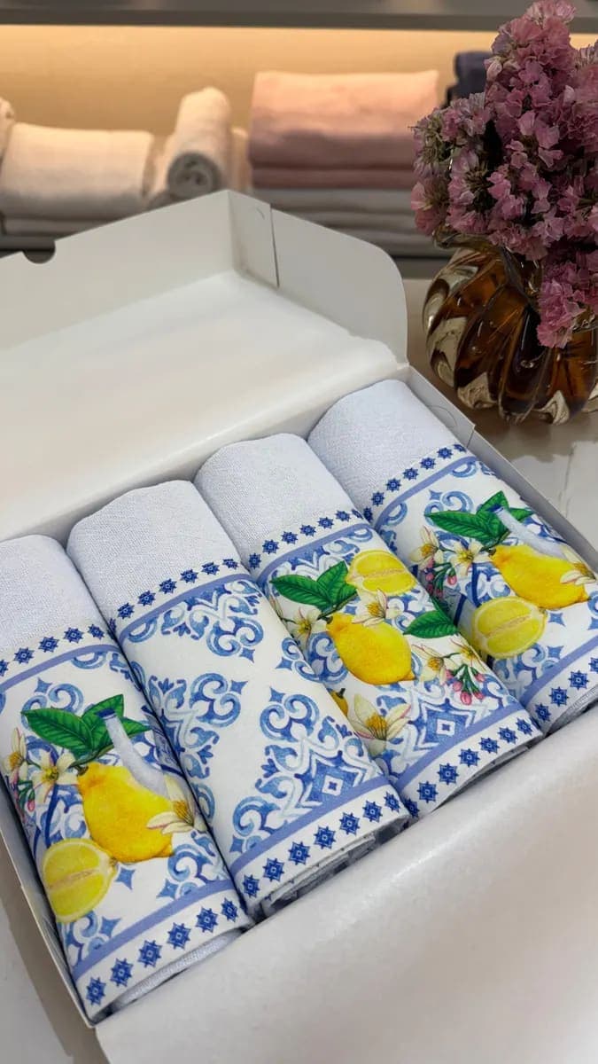 Kit 4 Panos de Prato - Mediterrâneo