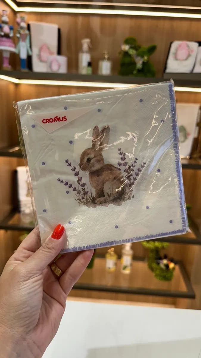 Guardanapo de Papel Coelha Lavanda C/20 Unidades