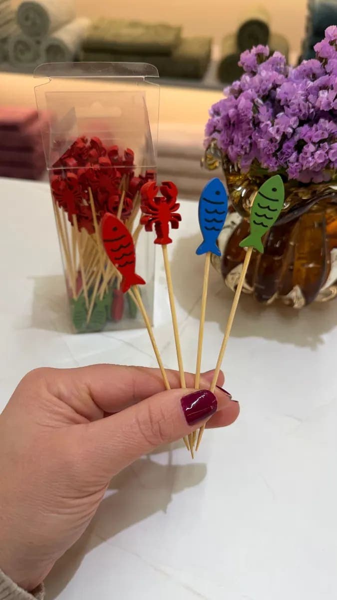 Palito para Aperitivo Bambu Marine 12cm – 50 Peças