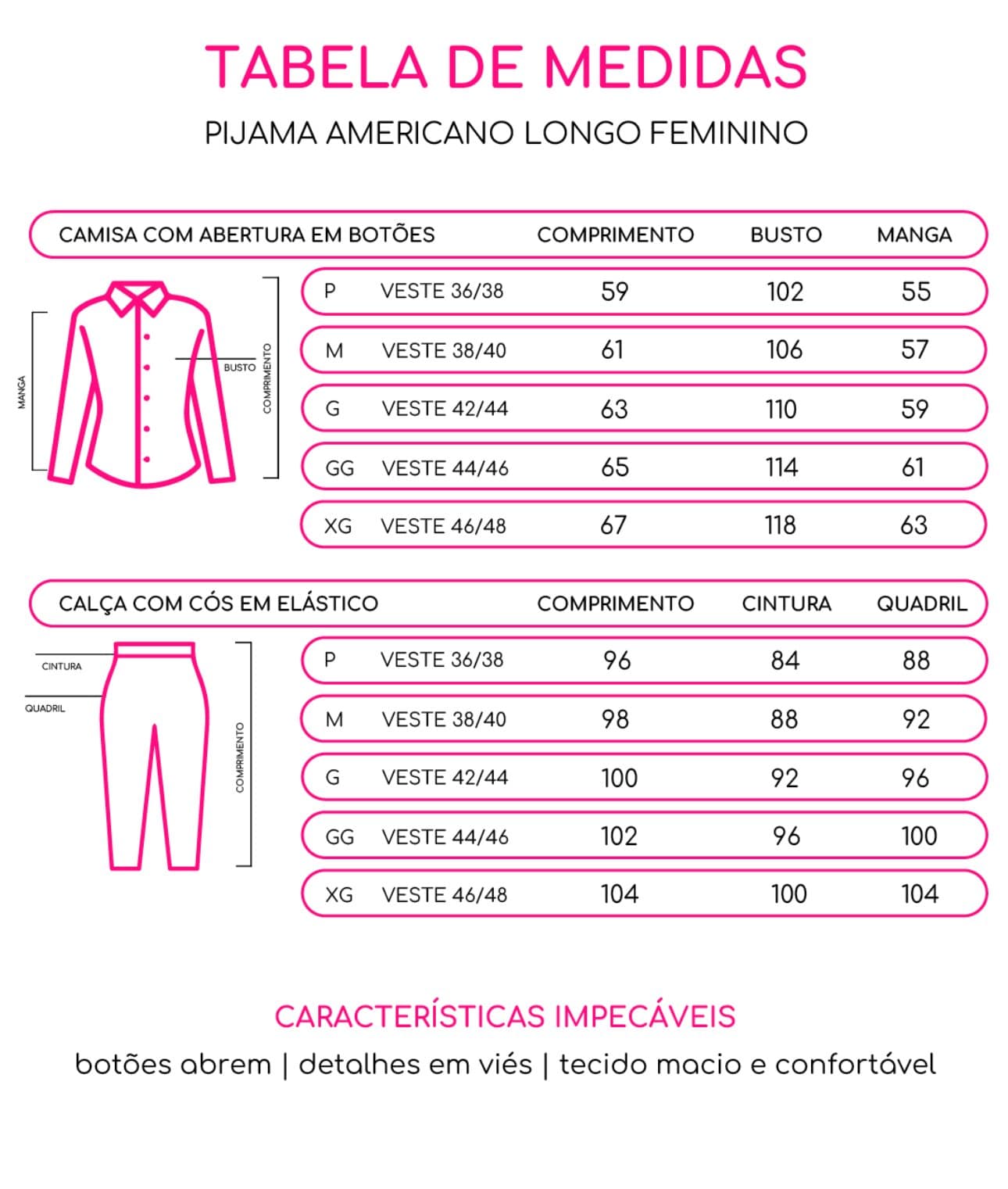 Pijama Americano Longo - Capuccino — imagem 3