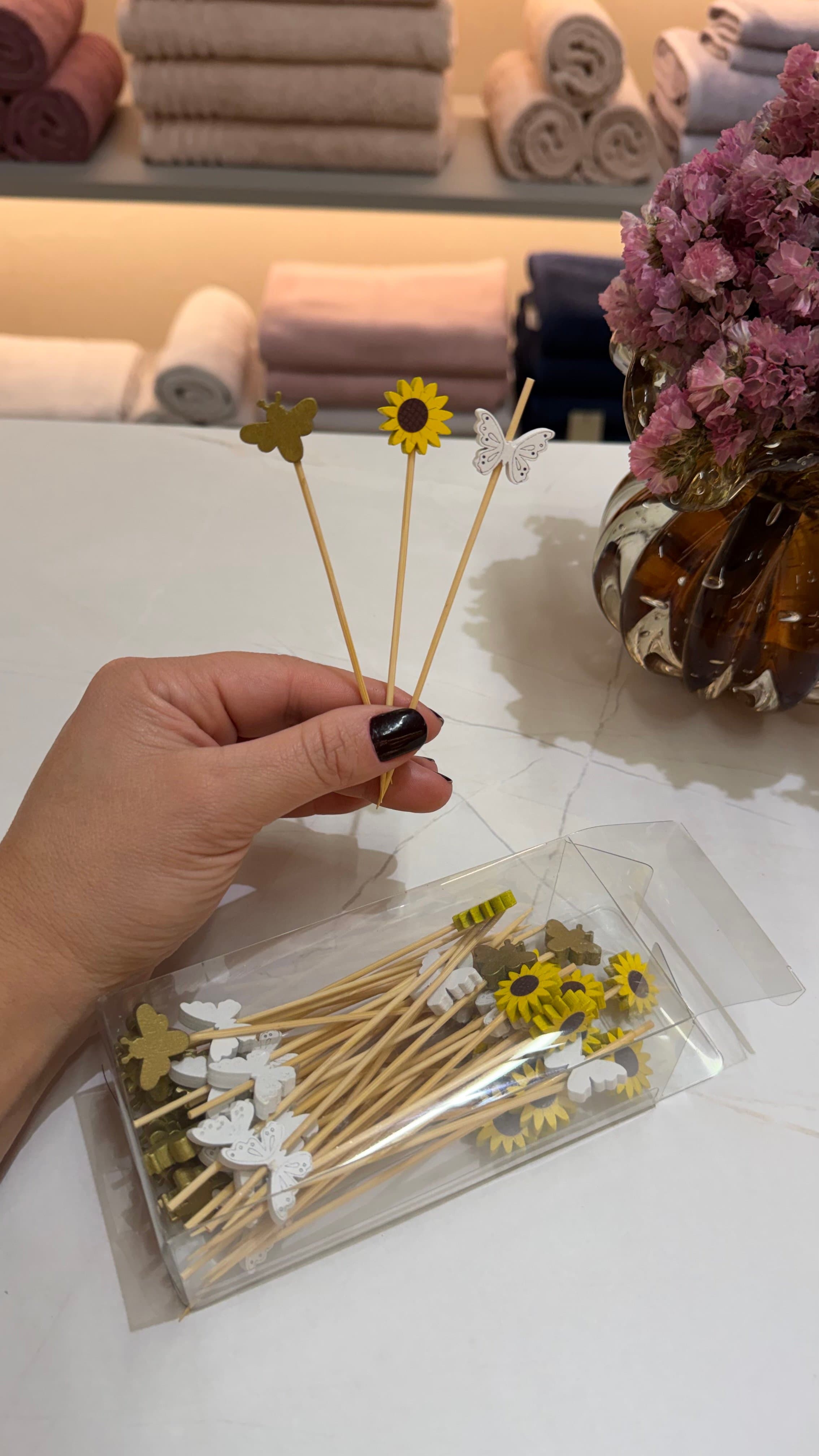 Palito para Aperitivo Bambu Primavera 12cm – 50 Peças — imagem 1