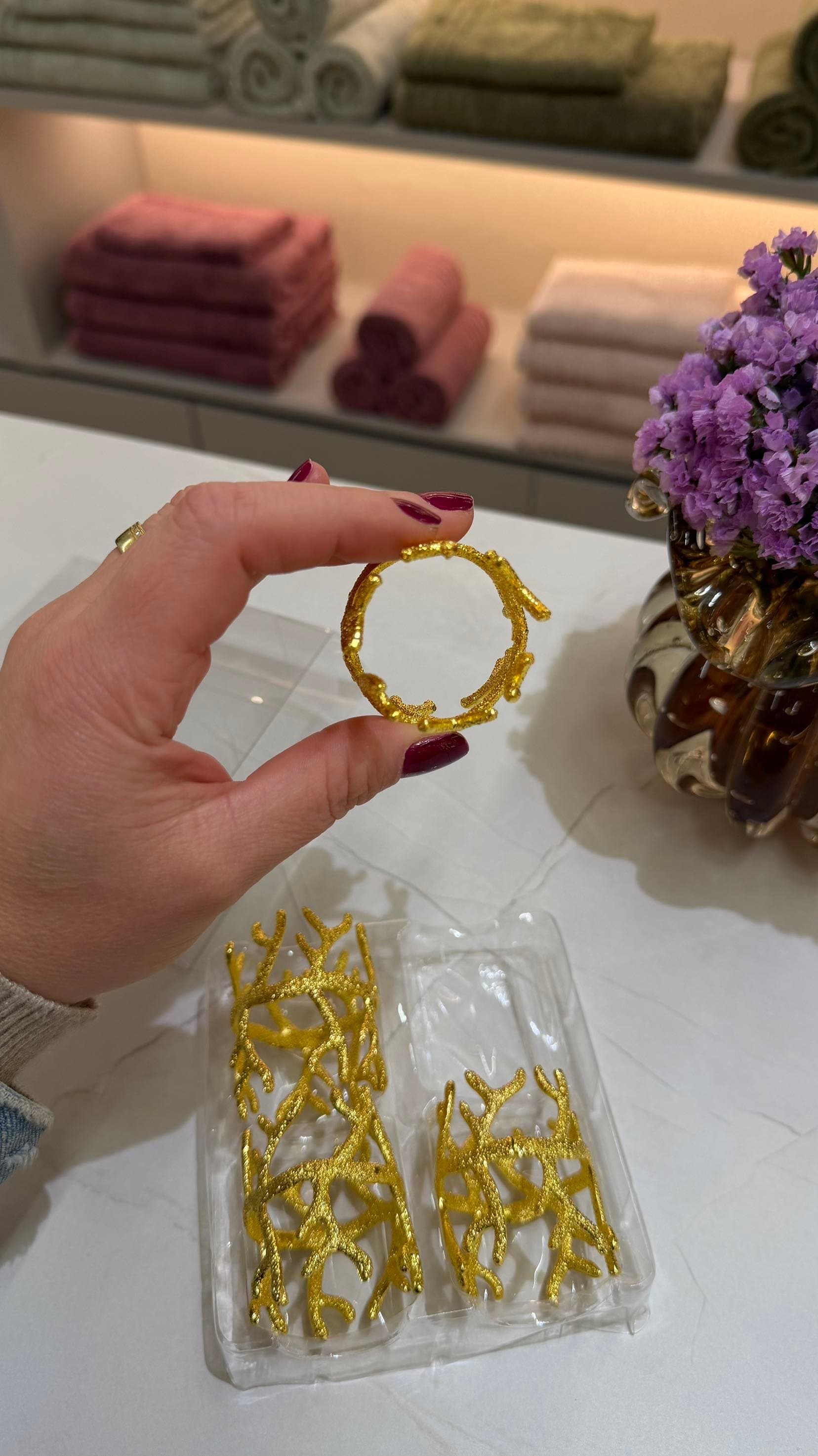 Porta Guardanapo - Coral Dourado — imagem 1